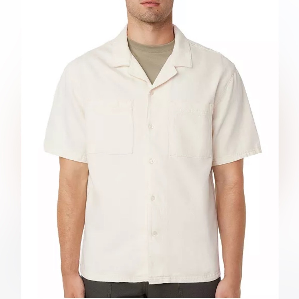NWT Men's Cream Short Sleeve Shirt